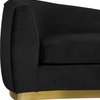 Julian Velvet Upholstered Chaise, Black, Gold Base