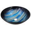 Miseno MVS-NOHP-G051-NODRAIN Tigre 16-1/2" Circular Glass Vessel - Blue
