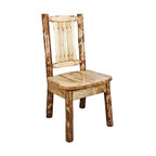 Glacier Country Collection Side Chair With Ergonomic Wooden Seat