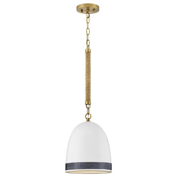 Nash 1 Light Pendant, Heritage Brass With Black accents