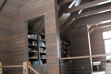Example of a mountain style home office design in Chicago