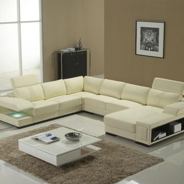 Leather Sectional Sofas with Storage Shelves