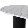 Ande Dining Table, White Marble Top Dining Table - Black Base 80"