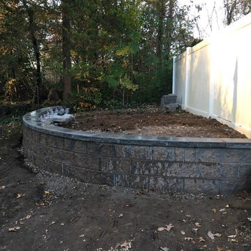 Block Retaining Garden Wall - Cambridge Sigma 8 - Toffee / Onyx