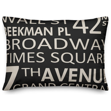 New York City Street Names Throw Pillow