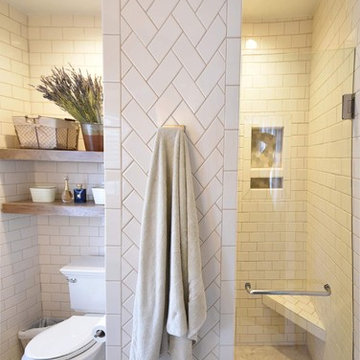 Beautiful Biscuit Subway Tile Bathroom