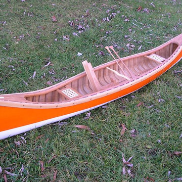 Wooden Display Canoe