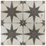 SomerTile 17.63"x17.63" Kings Star Ceramic Floor and Wall Tile, Case of 5, Nero