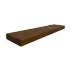 Rustic, Floating Shelf, 2" Thick x 8" Deep, with Mounting, Medium Brown, 48"