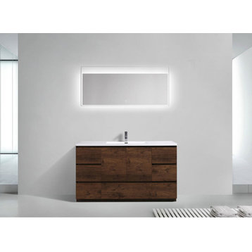 ConceptBaths Edison 59" Single Modern Bath Vanity, Rosewood