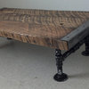 Industrial Coffee Table With Distressed Pipe Legs