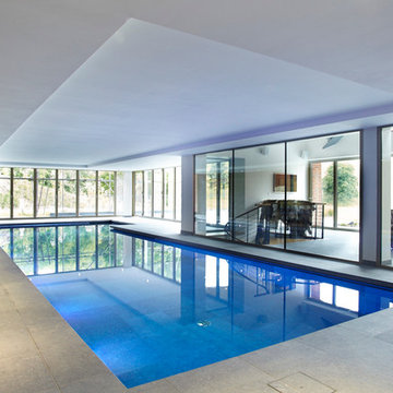 Luxury indoor swimming pool with bespoke lighting