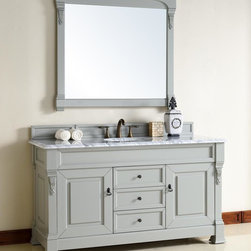 60 inch Grey Finish Single Traditional Bathroom Vanity Optional Countertop - Bathroom Vanities And Sink Consoles