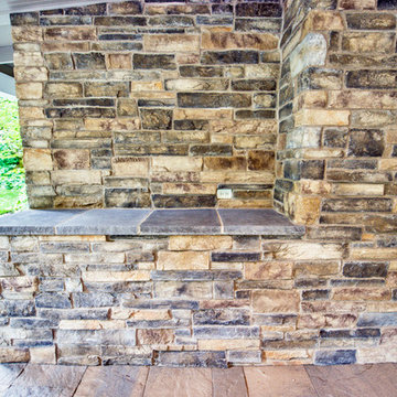 Outdoor kitchen food preparation or buffet area