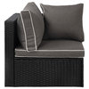 WestinTrends 4PC Outdoor Patio Sofa Sectional Set With Plush Cushions, Brown/Gray