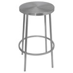 Meridian Furniture - Tyson Contemporary Durable Iron Stool, Brushed Silver, Counter Height - Return back to basics with the Tyson counter stool. This handsome stool features a brushed silver iron finish for elegance and sophistication. The stool is counter height, making it easy to use at your kitchen counter or in the home bar area. A foot ring around the perimeter of the stool's bottom gives it added stability and a place to rest your feet while you sit.