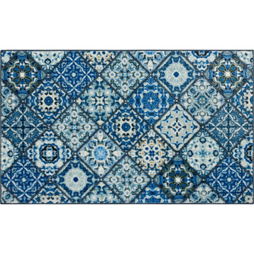 Mohawk Home Moroccan Tile Navy 1' 6" x 2' 6" Kitchen Mat