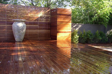 Contemporary courtyard outdoor sport court in Sydney with decking.