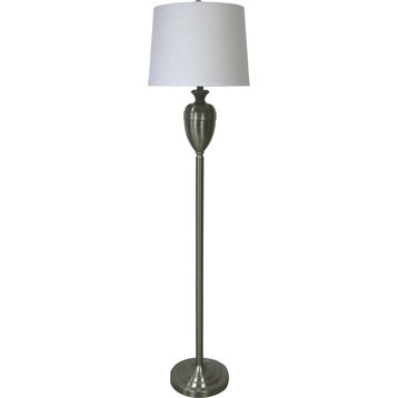 Decorative Urn Floor Lamp - Brushed Steel