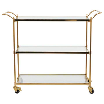 Traditional Brass Metal Bar Cart 560054