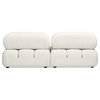 Marcel 72.5" Modular Modern 2-Piece Loveseat Sofa, Ivory White Boucle