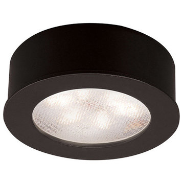 WAC Lighting LED Button Light, Black, Round, 3000k Soft White
