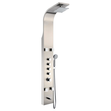 ANZZI Echo 63.5 in. 4-Jetted Heavy Rain Shower Panel and Spray Wand
