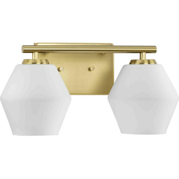 Copeland 2 Light Bathroom Vanity Light, Brushed Gold