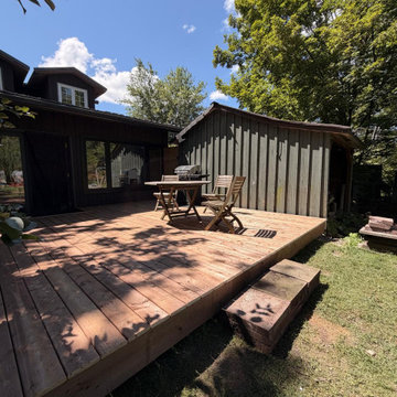 Custom Pressure-Treated Backyard Deck in Barrie, Ontario