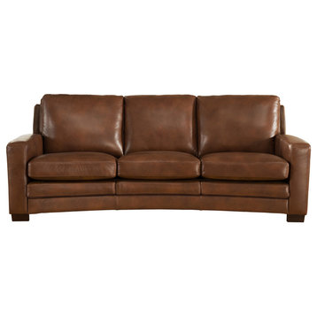 Joanna Leather Craft Sofa, Brown
