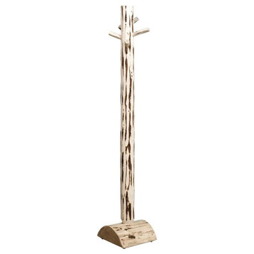 Montana Woodworks Transitional Wood Adult Coat Tree in Natural Lacquered