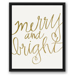 DDCG - Gold Merry and Bright Canvas Wall Art, 16"x20", Framed - Spread holiday cheer this Christmas season by transforming your home into a festive wonderland with spirited designs. This Gold "Merry and Bright" Canvas Print makes decorating for the holidays and cultivating your Christmas style easy. With durable construction and finished backing, our Christmas wall art creates the best Christmas decorations because each piece is printed individually on professional grade tightly woven canvas and built ready to hang. The result is a very merry home your holiday guests will love.