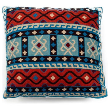 Embroidered Path Pillow