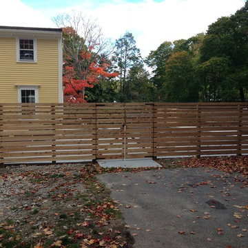 Horizontal boards cedar fences