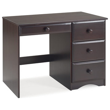 Contemporary Desk, Rectangular Worktop and Large Storage Drawers, Cappuccino