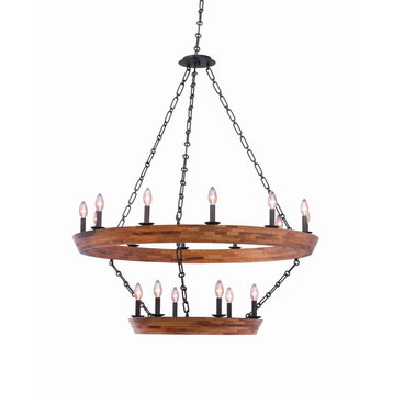 Lansdale 42"x48.5" 18-Light Farmhouse Large Chandeliers by Kalco