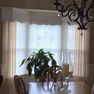 Sheer Drapery, Silhouette Shades, and Custom Cornice