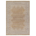 Jaipur Living - Vibe by Jaipur Living Harriet Medallion Gold/ Light Gray Runner Rug 2'6"X8' - Inspired by fine, handcrafted designs of Chobi rugs from Afghanistan, the Leila collection makes traditional beauty accessible. The Harriet area rug features a distressed, medallion and trellis design in warm tones of gold, light gray, and cream. This polyester accent is durable and easy-to-clean, offering the perfect grounding accent to homes with pets or kids. This indoor rug works perfectly in high traffic areas such as living rooms, halls, entryways, and dining areas.