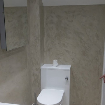 Ensuite finished in 'Travertino' microcement