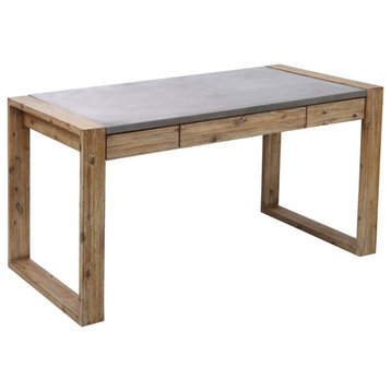 Modern Farmhouse Concrete Outdoor Console Table in Polished Concrete Finish