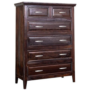 Hawthorne Collections Sonora Solid Sheesham Wood Ladderback Chest - Gray