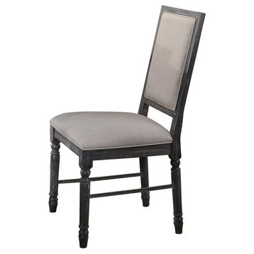 ACME Leventis Dining Side Chair in Cream and Weathered Gray
