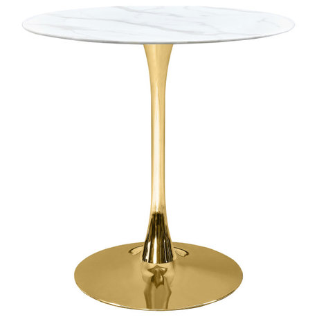 Tulip Counter Height Table, Gold Finish