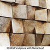 "Textured 1" Handed Painted Rugged Blocks with Gold Leaf Dimensional Wall Art