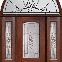 Prehung Sidelites-Transom Door 80 Fiberglass Versailles Arch Lite - Front Doors
