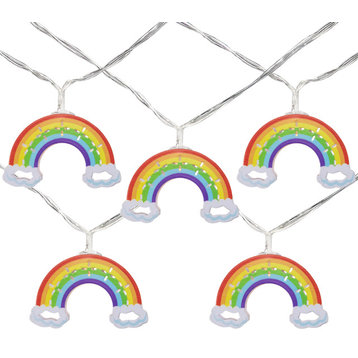 10 Count LED Warm White Rainbow Christmas Lights 3.25- Foot Clear Wire