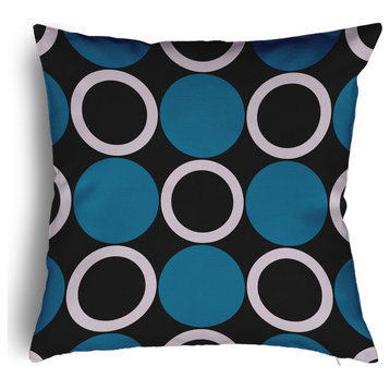 Mod Circles Accent Pillow With Removable Insert, Unreal Teal, 24"x24"