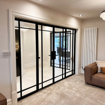 Steel Glass Double Doors with Side Panels