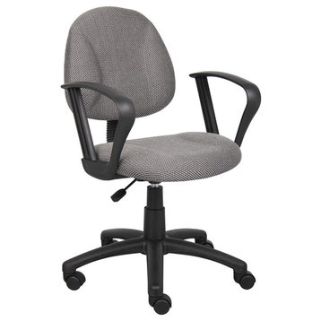 Boss Gray Deluxe Posture Chair With Loop Arms