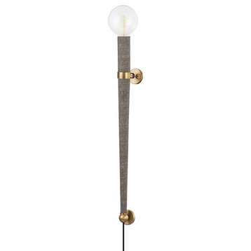 Rufus One Light Wall Sconce in Patina Brass